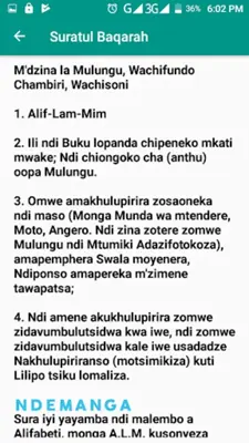 Quran Chichewa android App screenshot 2